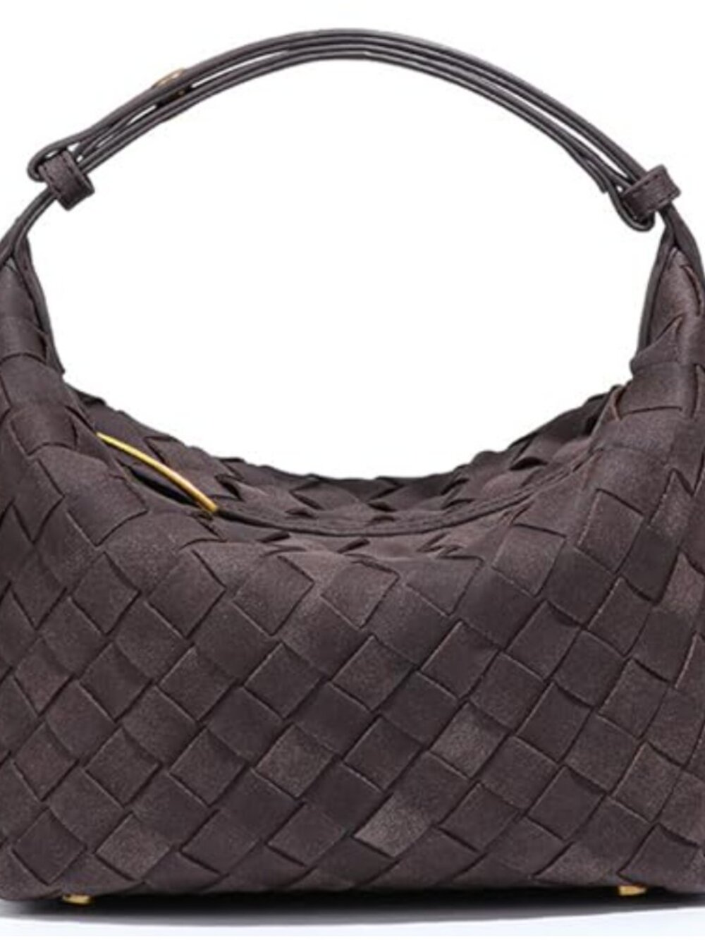 Vegan Leather Woven Shoulder Bag Handmade Underarm Purse